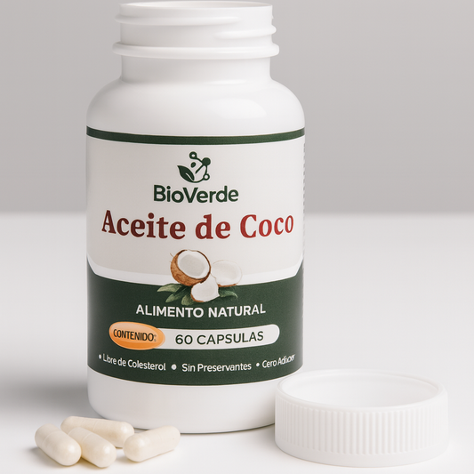 Gray helmet for bikersFrasco BioVerde de aceite de coco microencapsulado con 60 cápsulas