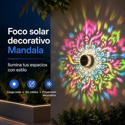 Foco solar decorativo de pared con diseño Mandala