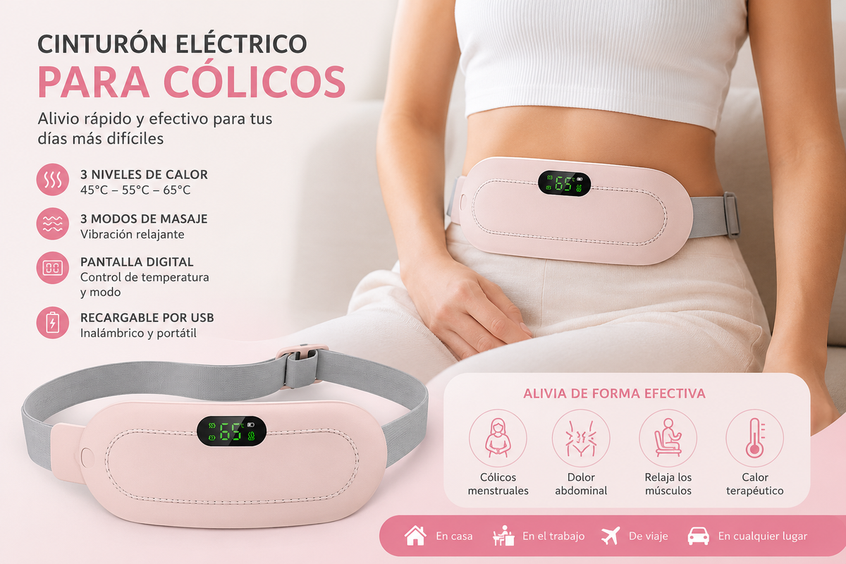 Cinturón eléctrico para aliviar los cólicos