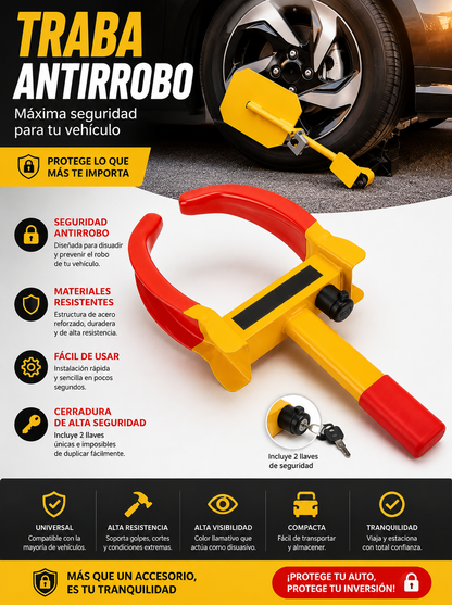 Cerradura de Tenaza para Rueda Antirrobo