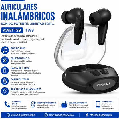 Audífonos inalámbricos Awei T25